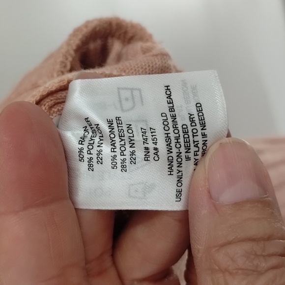 Natural Reflections Rib Wide Leg Crop Pants peach color size large with pockets - Picture 7 of 8